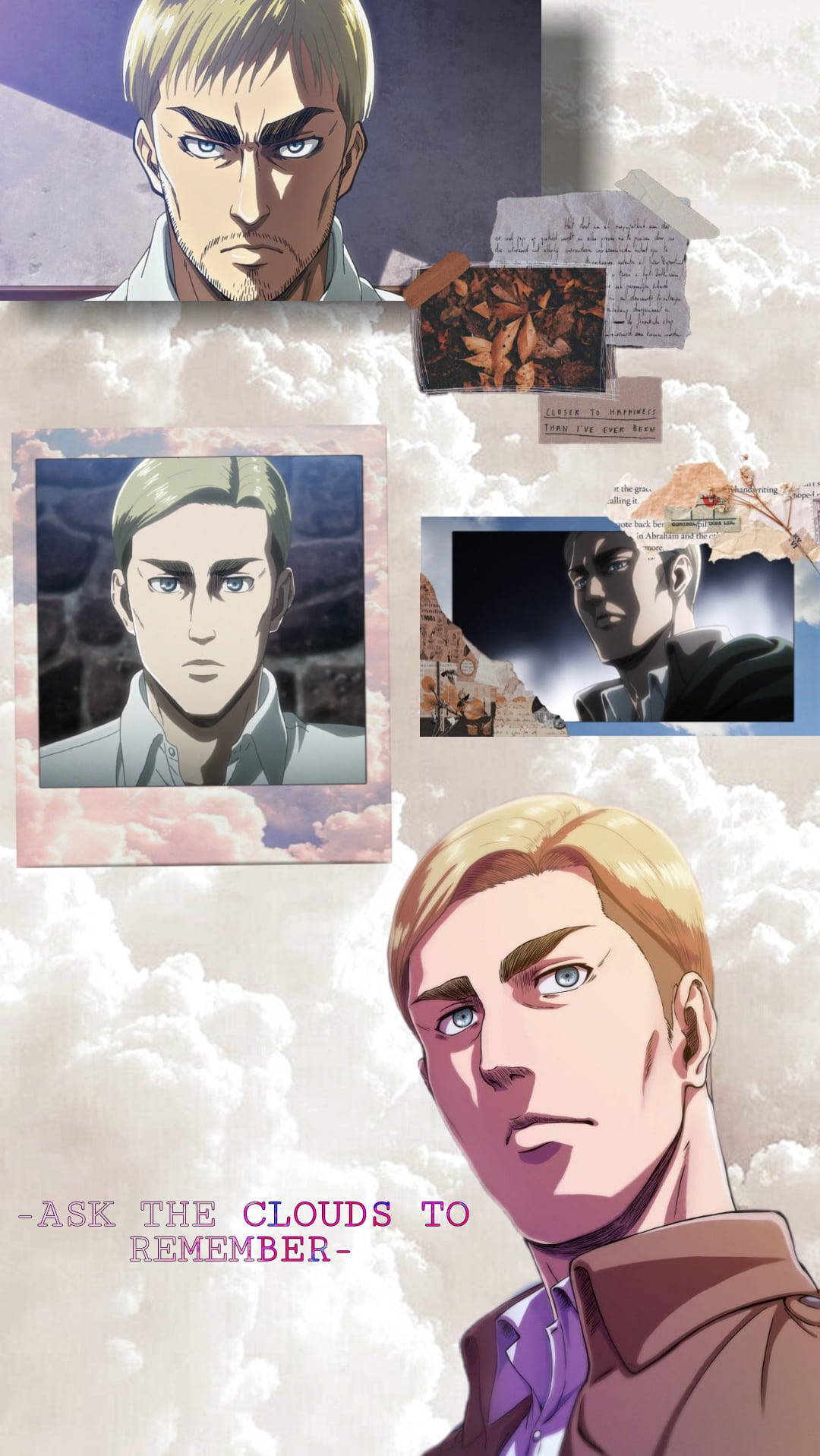 Attack On Titan Characters Erwin Clouds Wallpaper