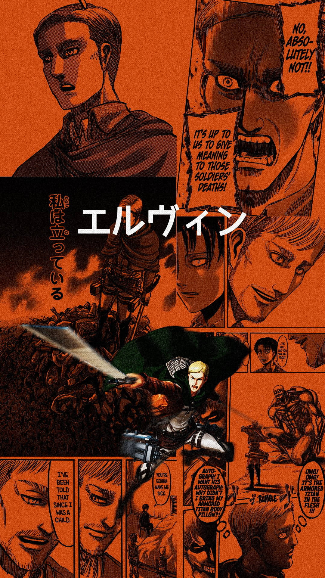 Attack On Titan Characters Erwin Collage Wallpaper