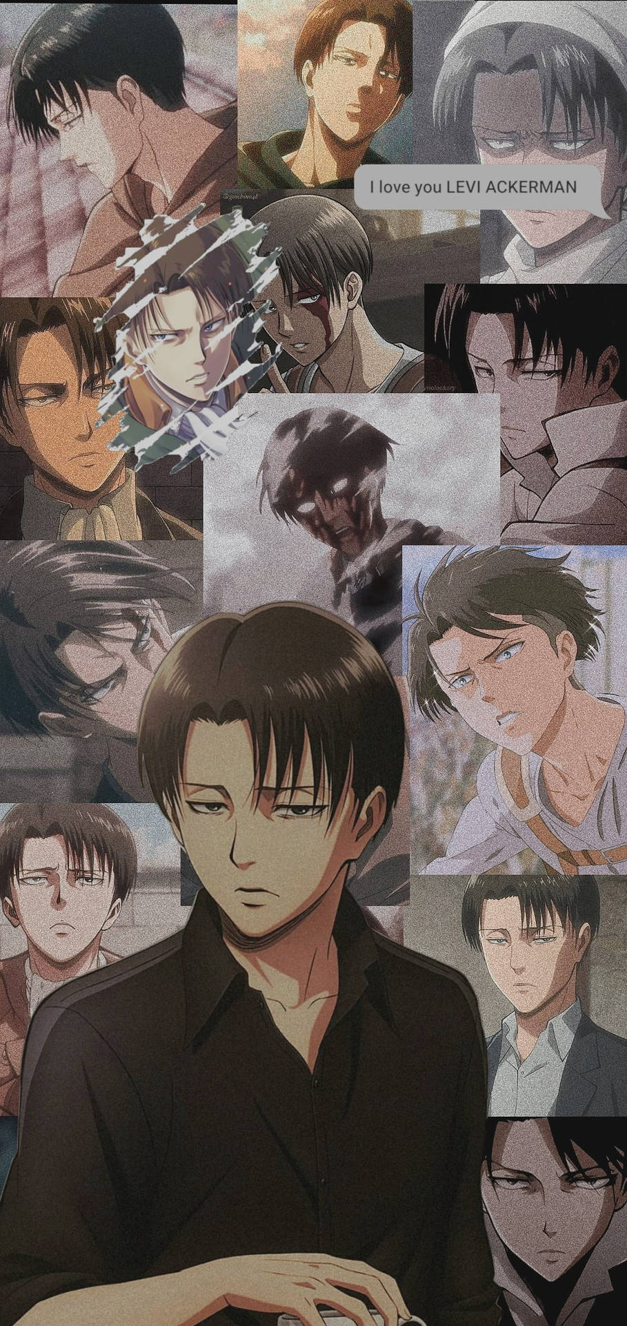 Attack On Titan Characters Levi Collage Wallpaper