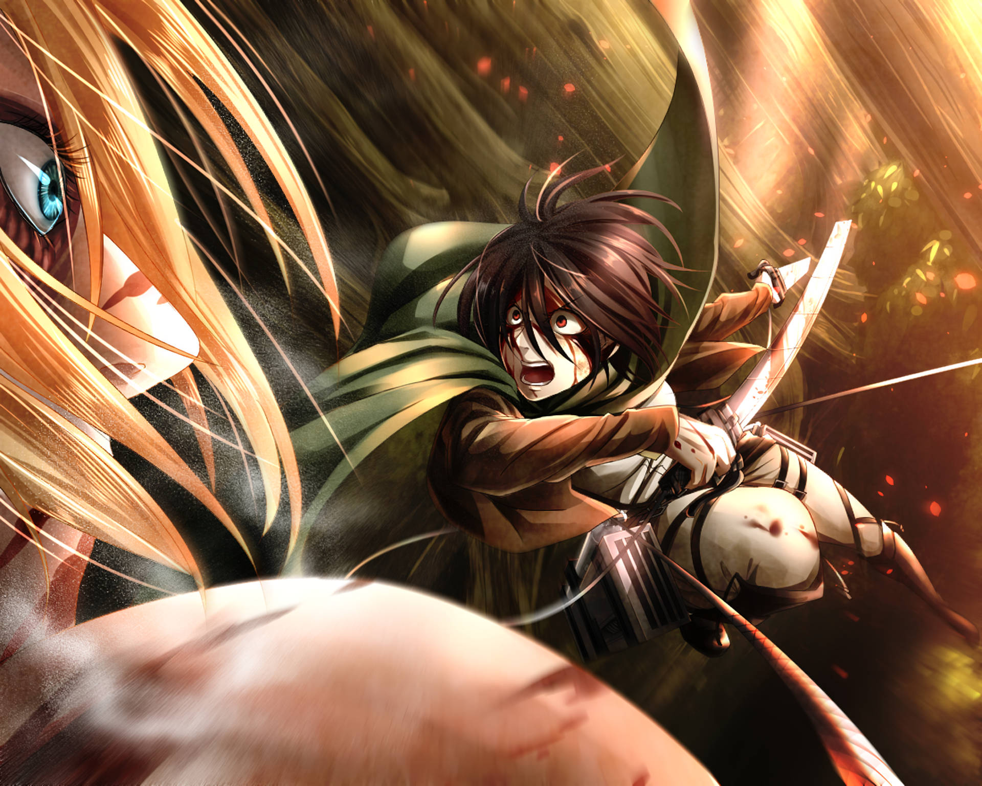 Download Attack On Titan Characters Mikasa Angry Wallpaper 