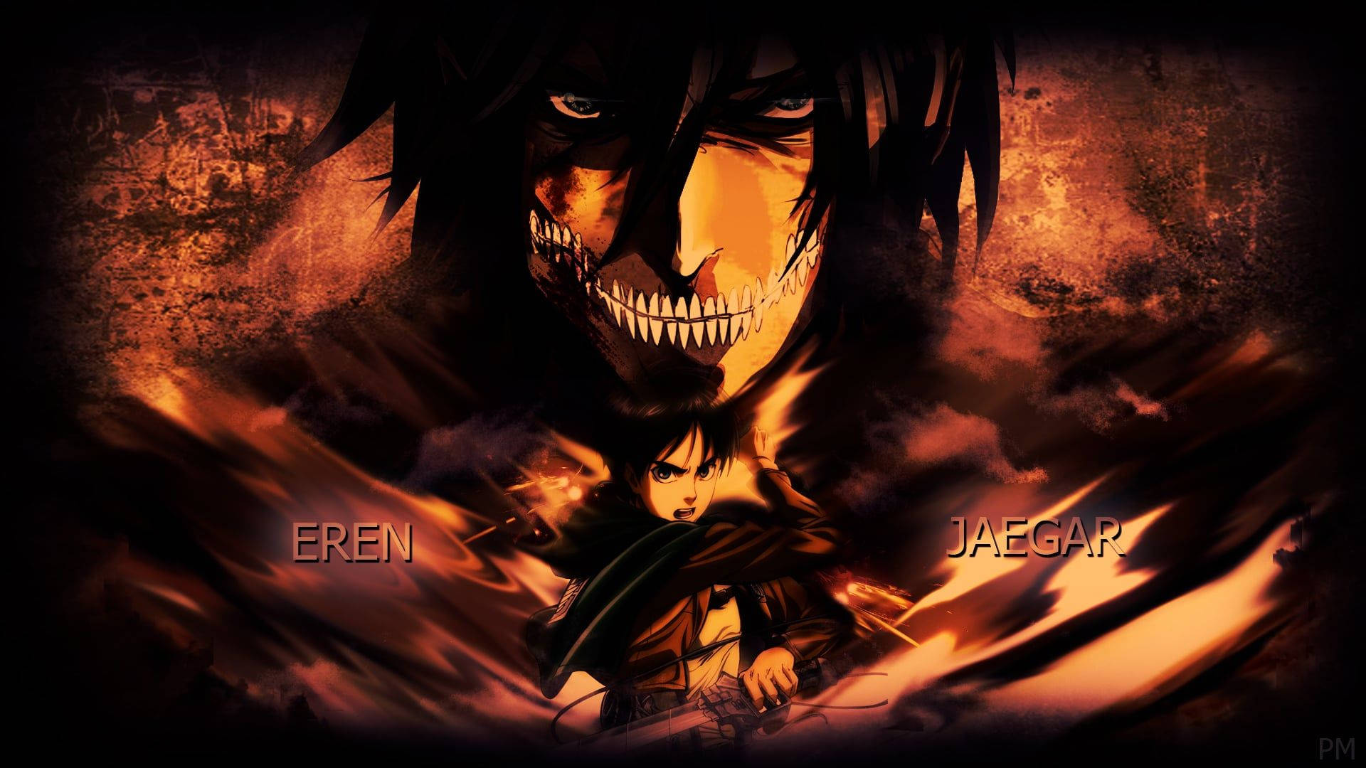 Experience the intensity of Attack on Titan with Eren Jaeger Wallpaper