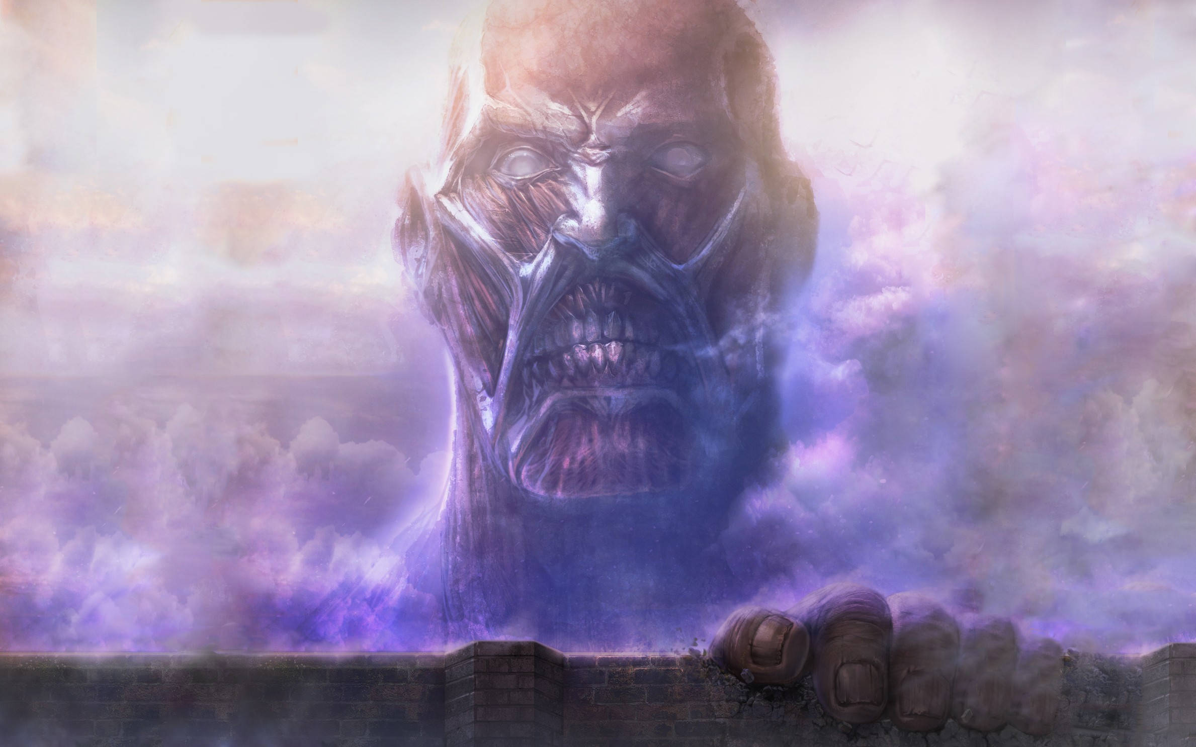 Attack On Titan Pc Colossal Titan Closeup Wallpaper