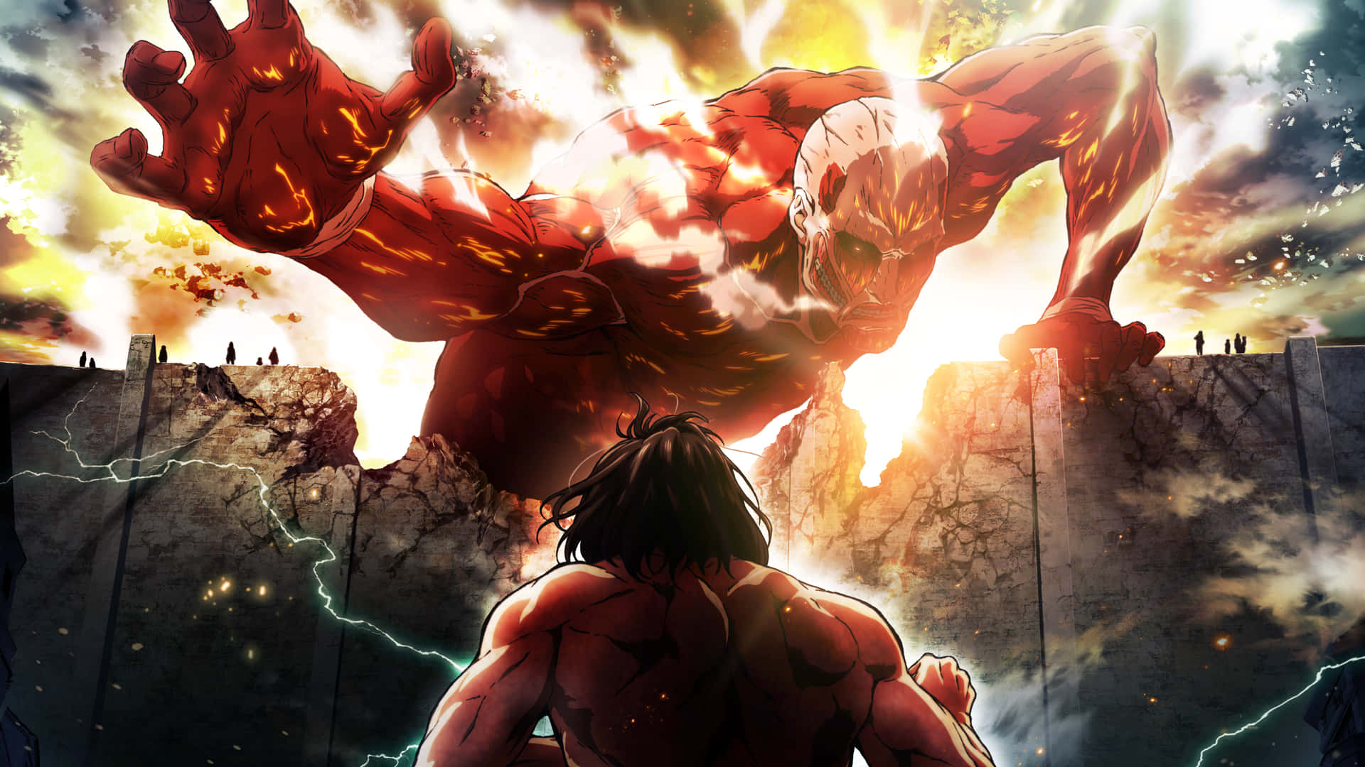 Aluta Para Salvar A Humanidade Na Emocionante Série De Anime Attack On Titan
