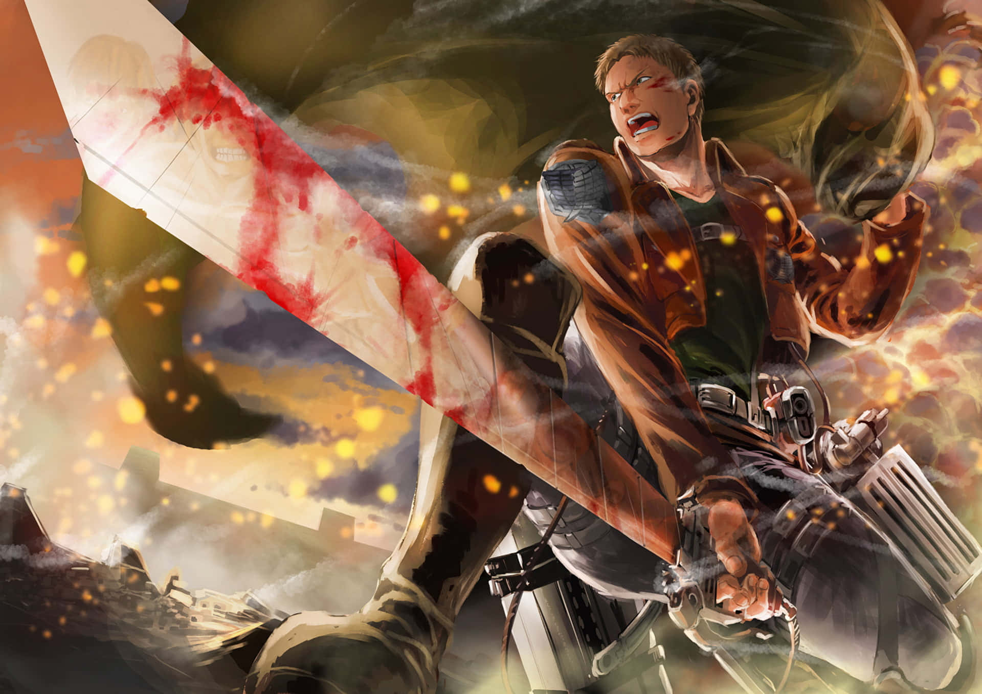 Prepáratepara La Batalla Final De Eren Jaeger En La Temporada 2 De Attack On Titan. Fondo de pantalla