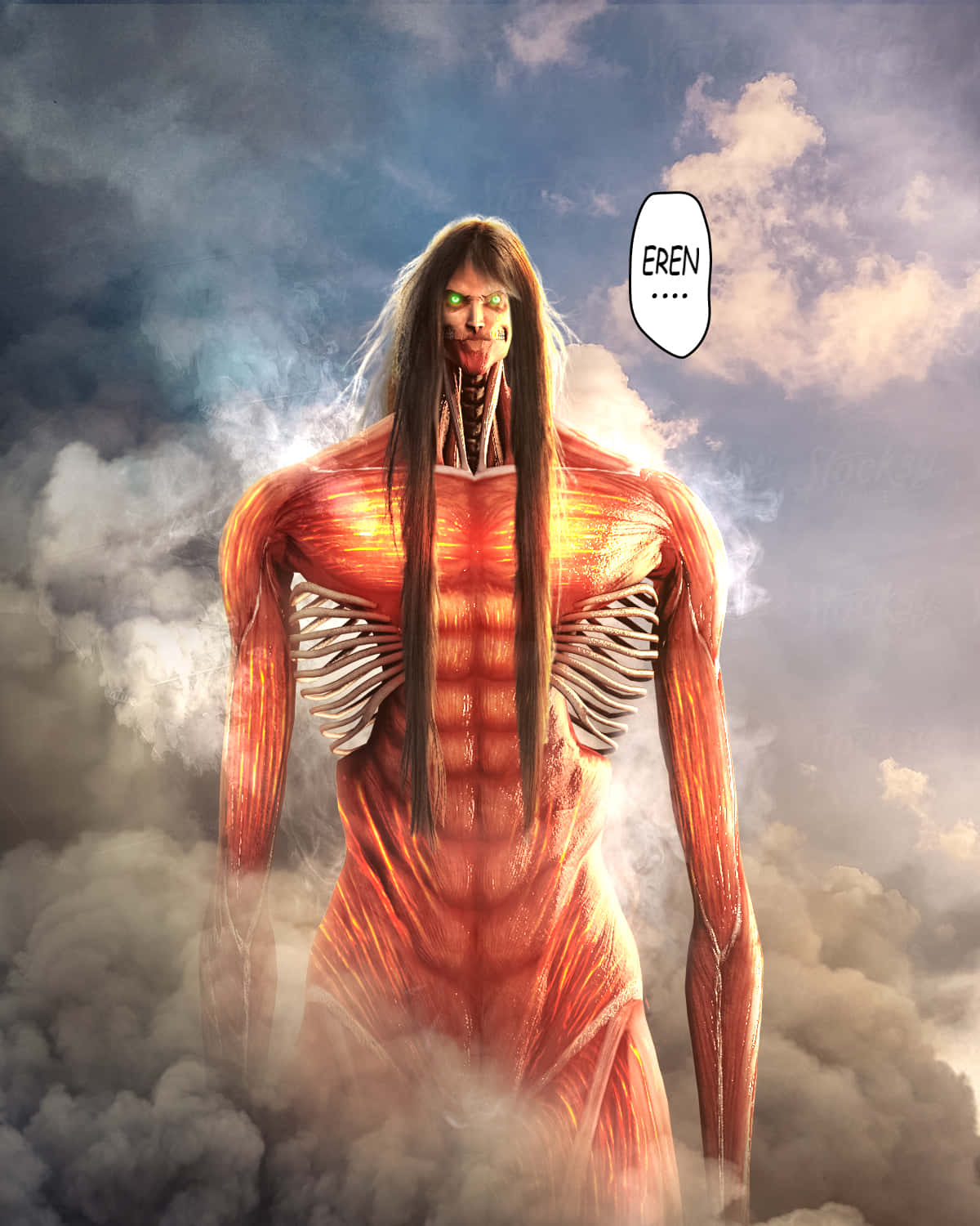 Eren Yeager Titan Transformation 2K wallpaper download