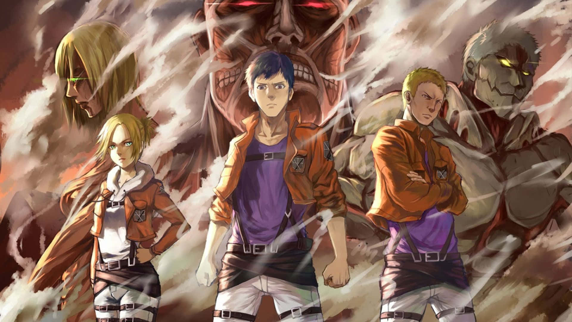 Reis Naar De Wereld Van Attack On Titan Achtergrond