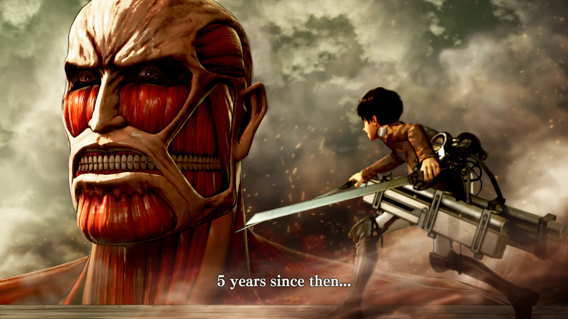Experience a thrilling adventure with Attack On Titan Video Game Wallpaper