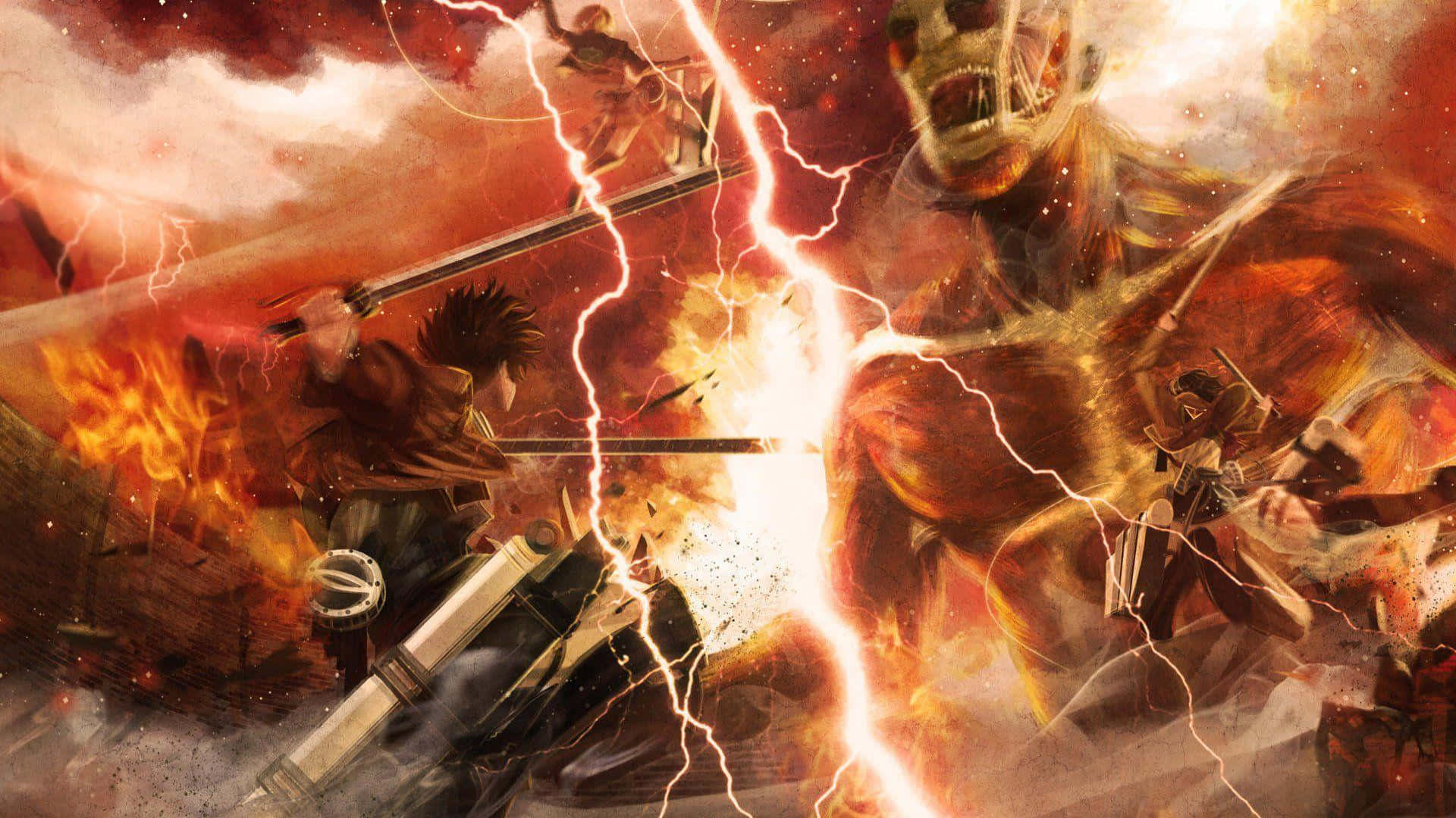 Slay titans with finesse in the Attack On Titan video game. Wallpaper