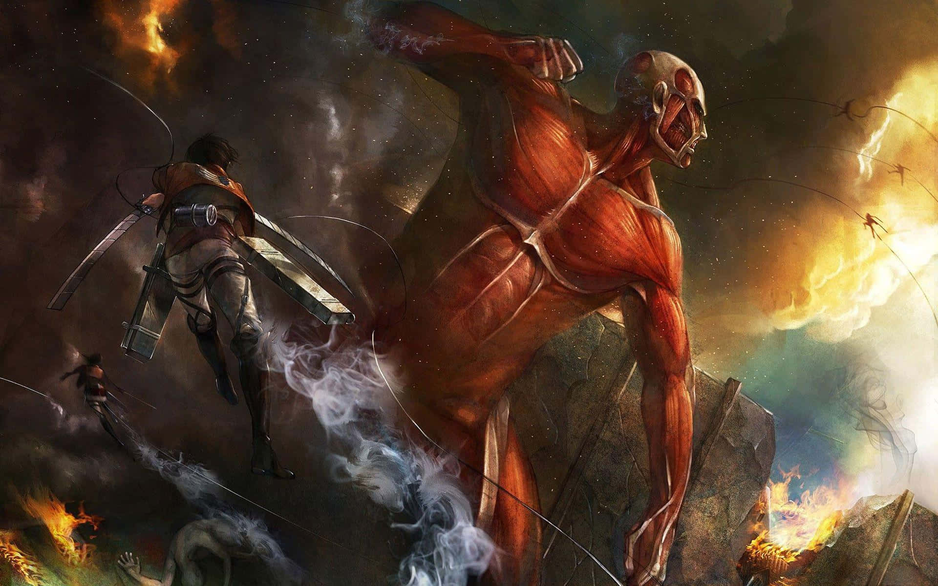 Attackon Titan Epic Battle Wallpaper