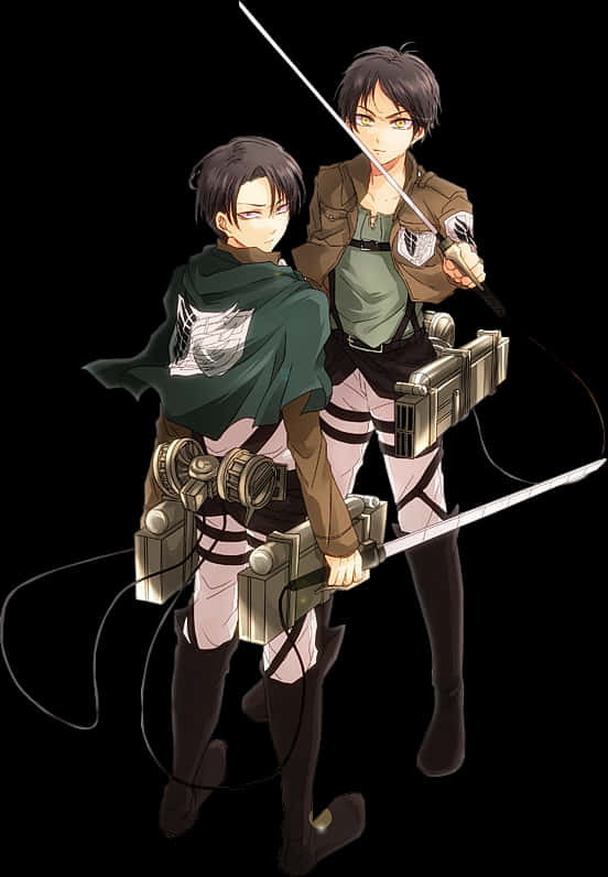 Attackon Titan Erenand Levi PNG