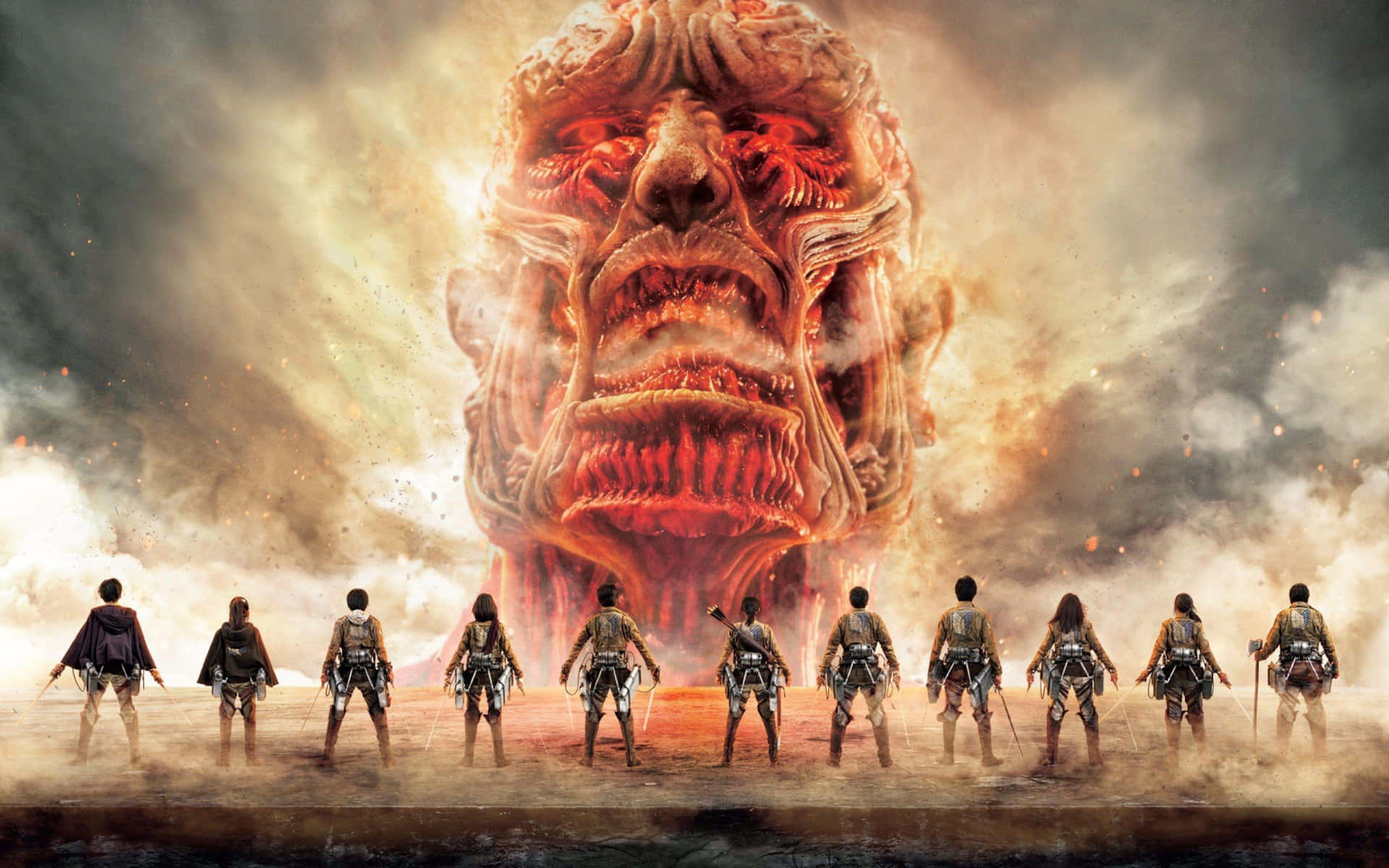 Attackon Titan Faceoff Wallpaper