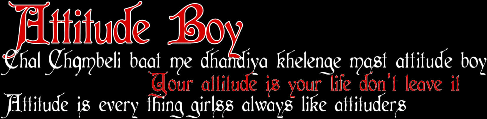 Attitude Boy Graphic Banner PNG