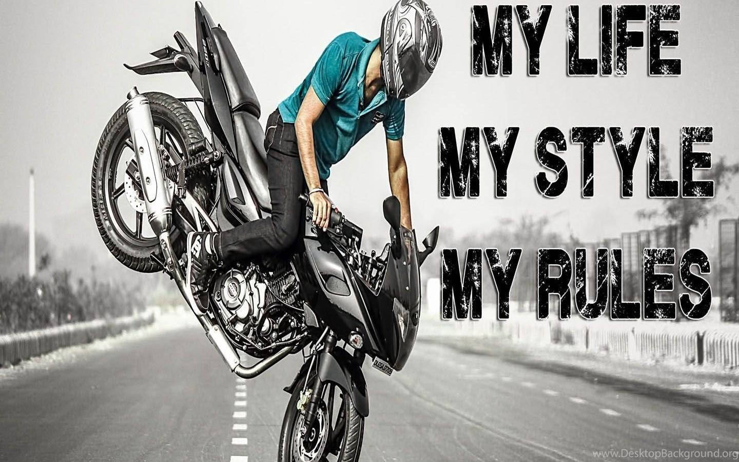 Drengemotorcykel Stunt Rider Tapet med Attitude Wallpaper
