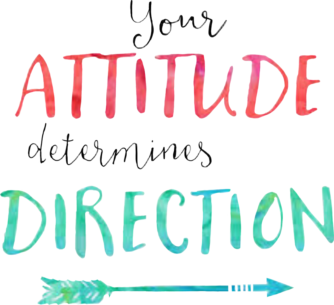 Attitude Determines Direction Motivational Quote PNG