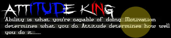 Attitude King Motivational Banner PNG