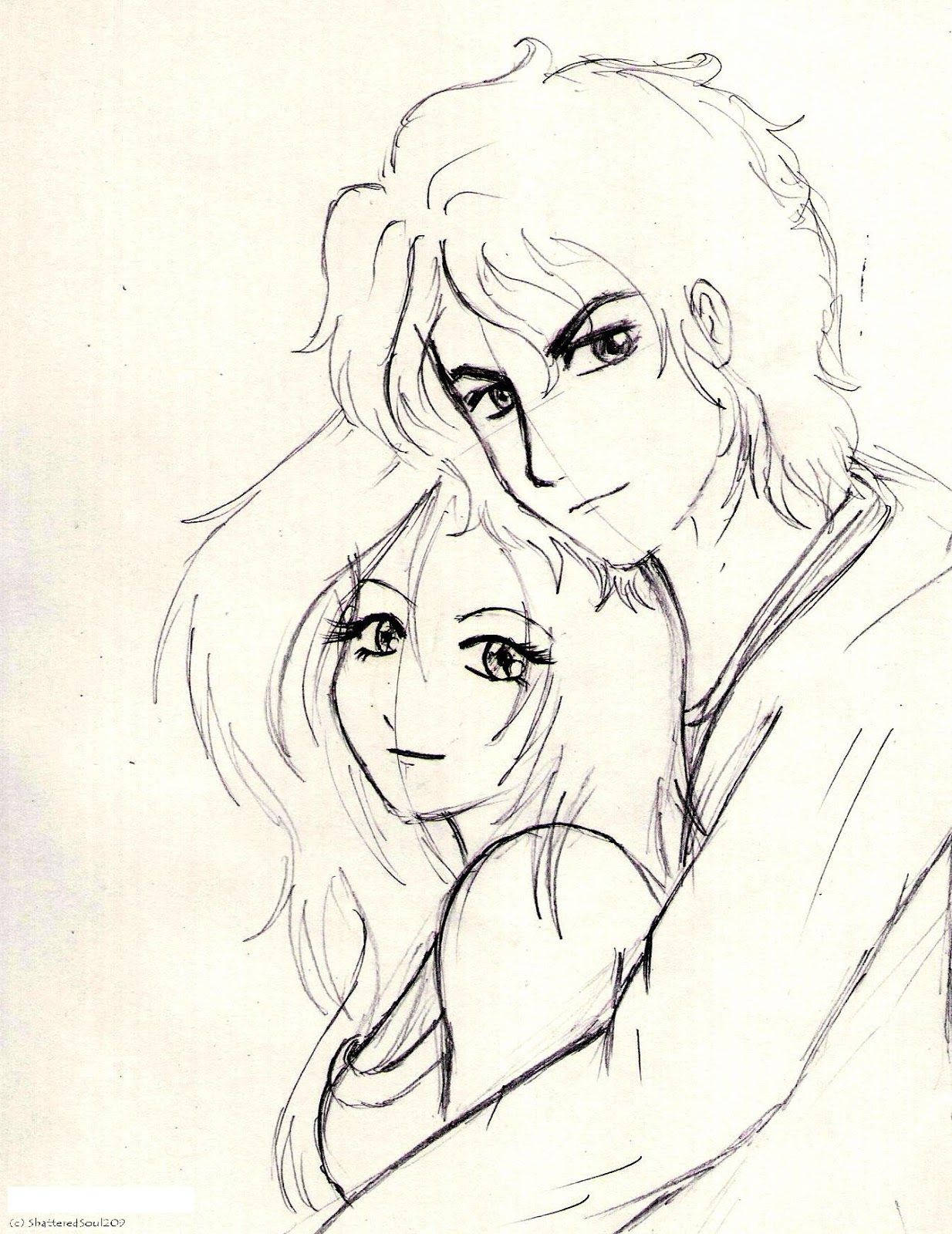 Sketch Personalized Anime Couple Pencil Custom Caricature - Etsy