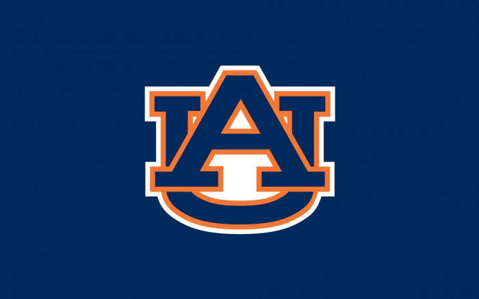 Auburn Football Logo With Blue Backdrop Wallpaper