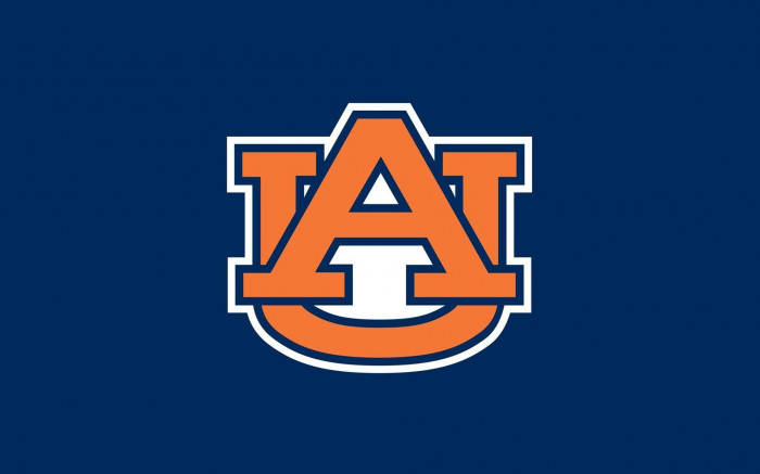 Auburn Football Logo With Orange And White Colors Wallpaper