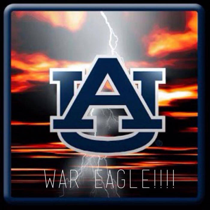 Auburn Football Red Sky With Lightning