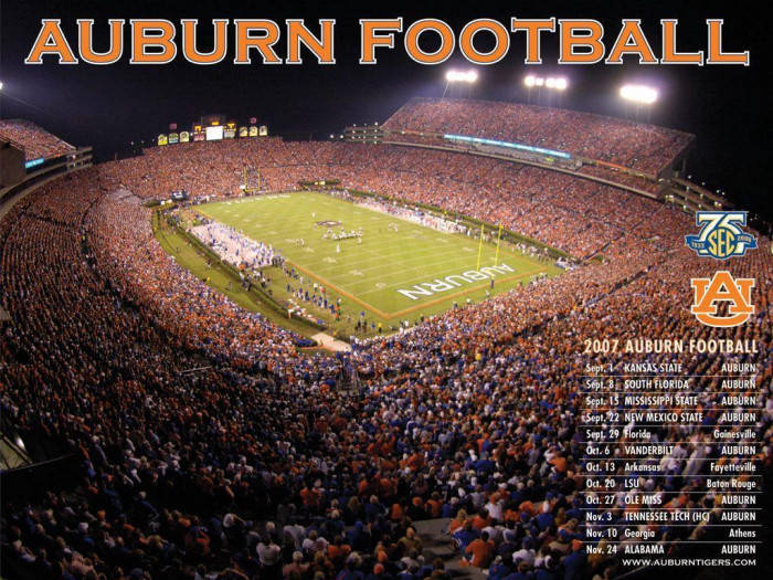 Auburn Football Stadium At Night Wallpaper