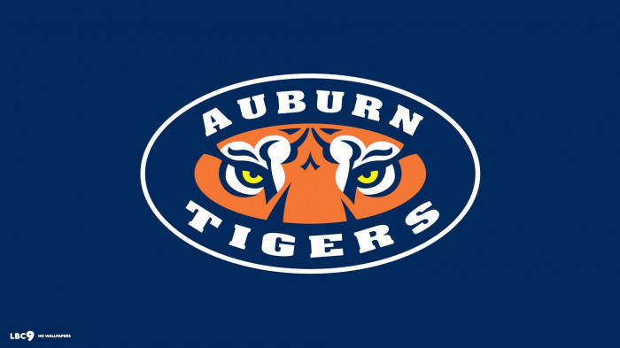 Auburn Football Tigers Logo With Blue Background Picture