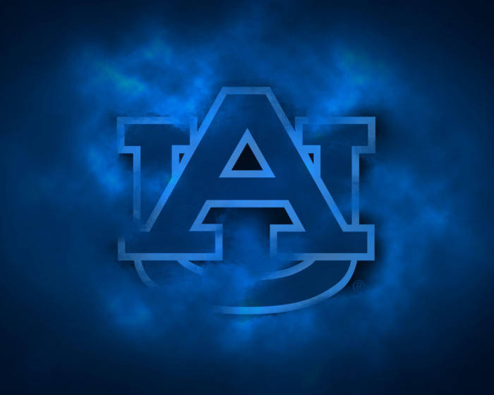 Auburn Football With A Blue Logo Wallpaper