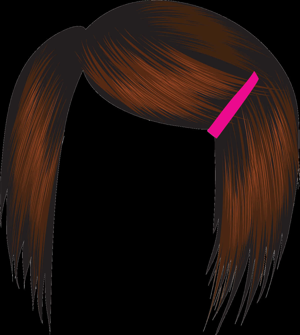 Auburn Hair Bobby Pin Illustration PNG