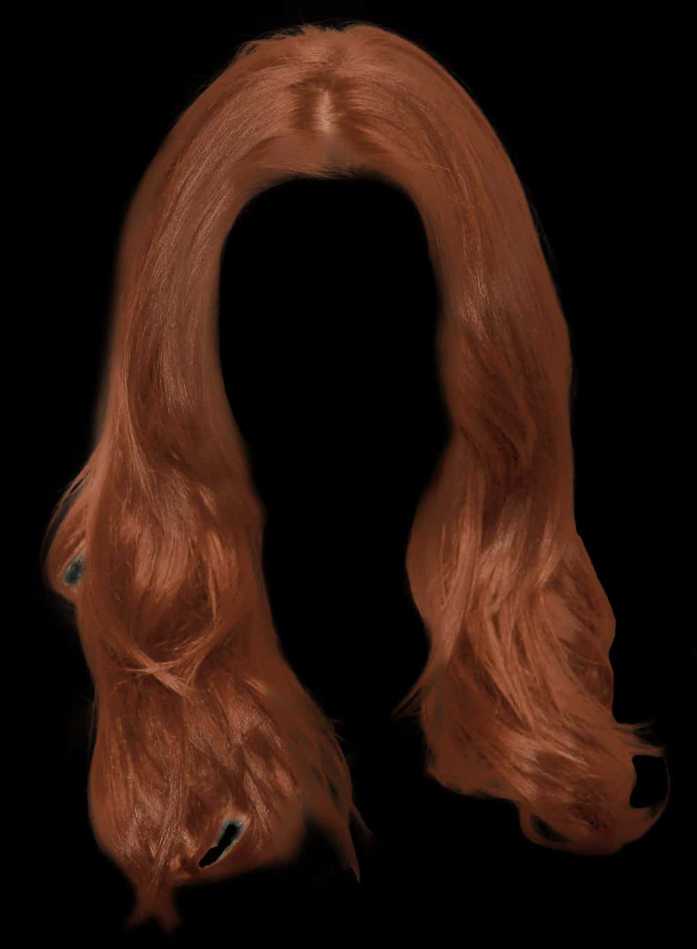 Auburn Hair Long Wavy Texture PNG