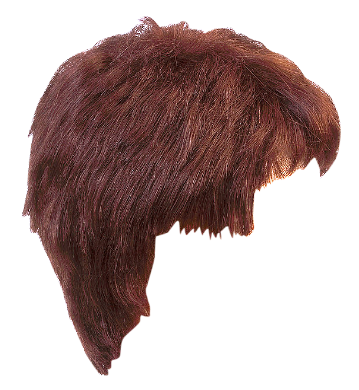 Auburn Hair Wig Isolated PNG