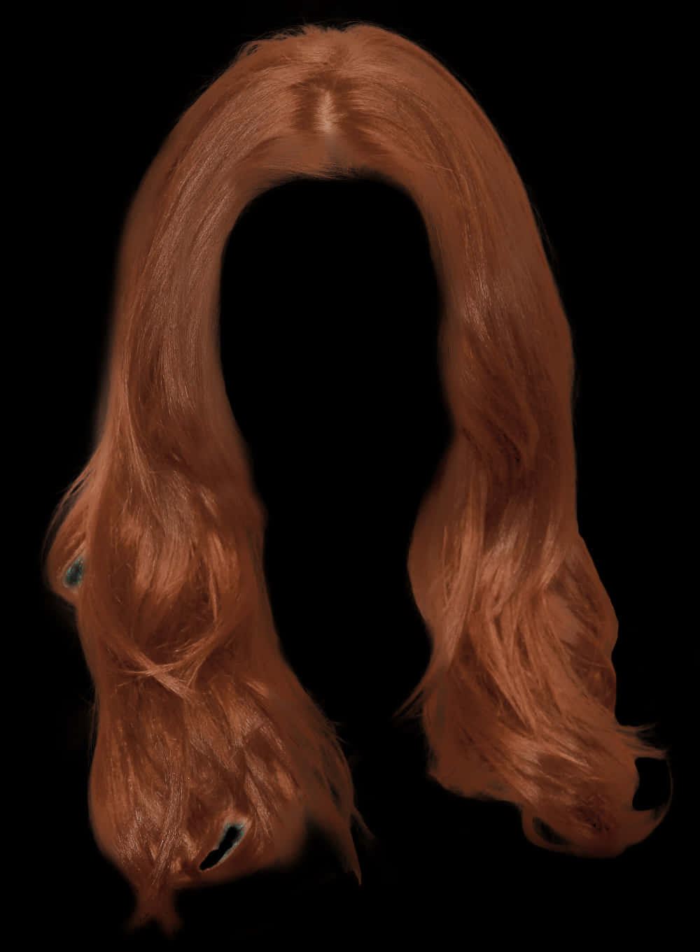 Auburn Hair Wigon Black Background PNG