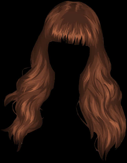 Auburn Wavy Hairstyle Illustration PNG