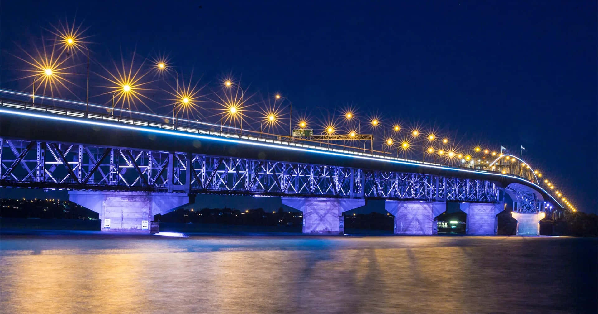 Auckland Harbour Bridge Night Lights Wallpaper