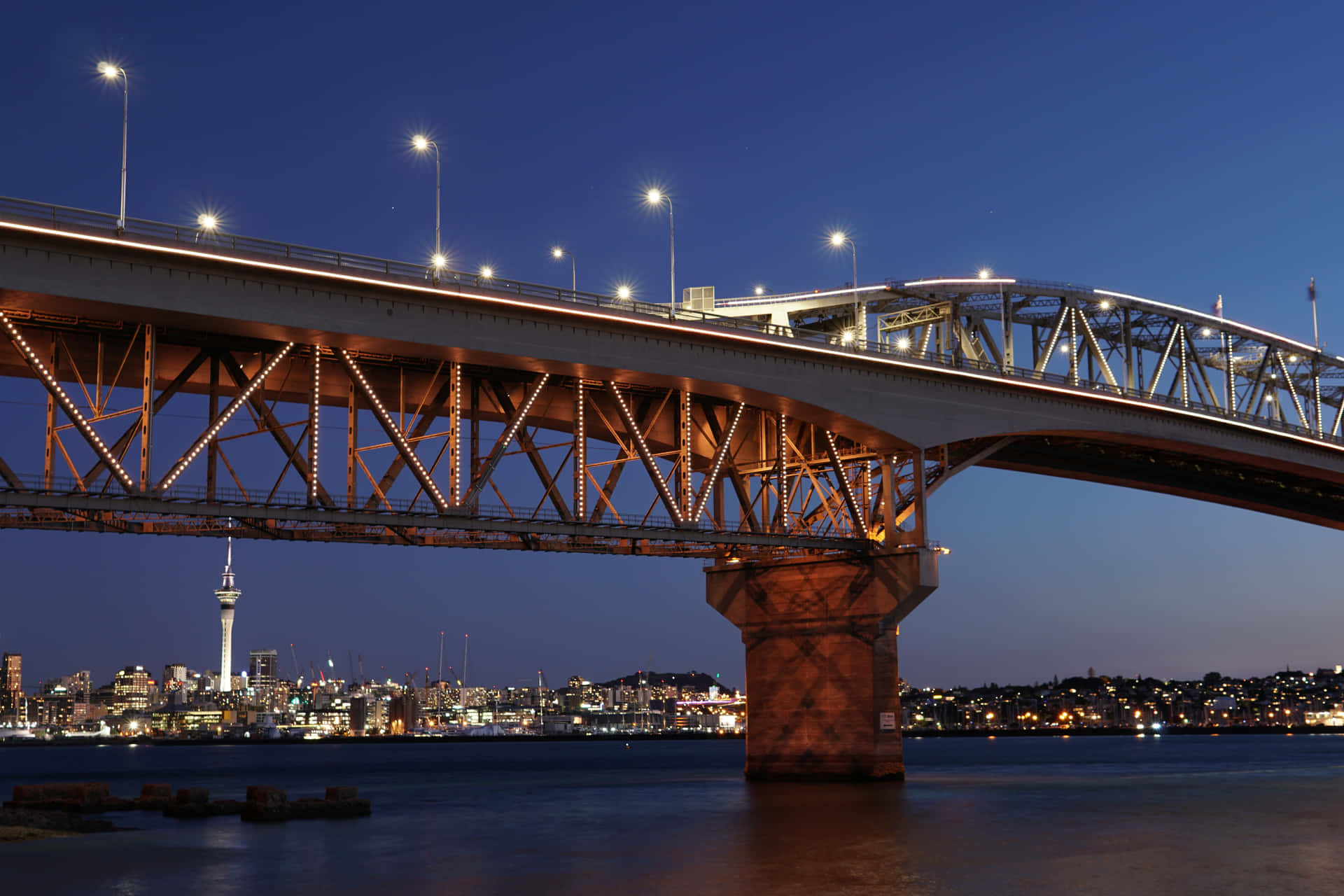 Auckland Harbour Bridge Night View Wallpaper