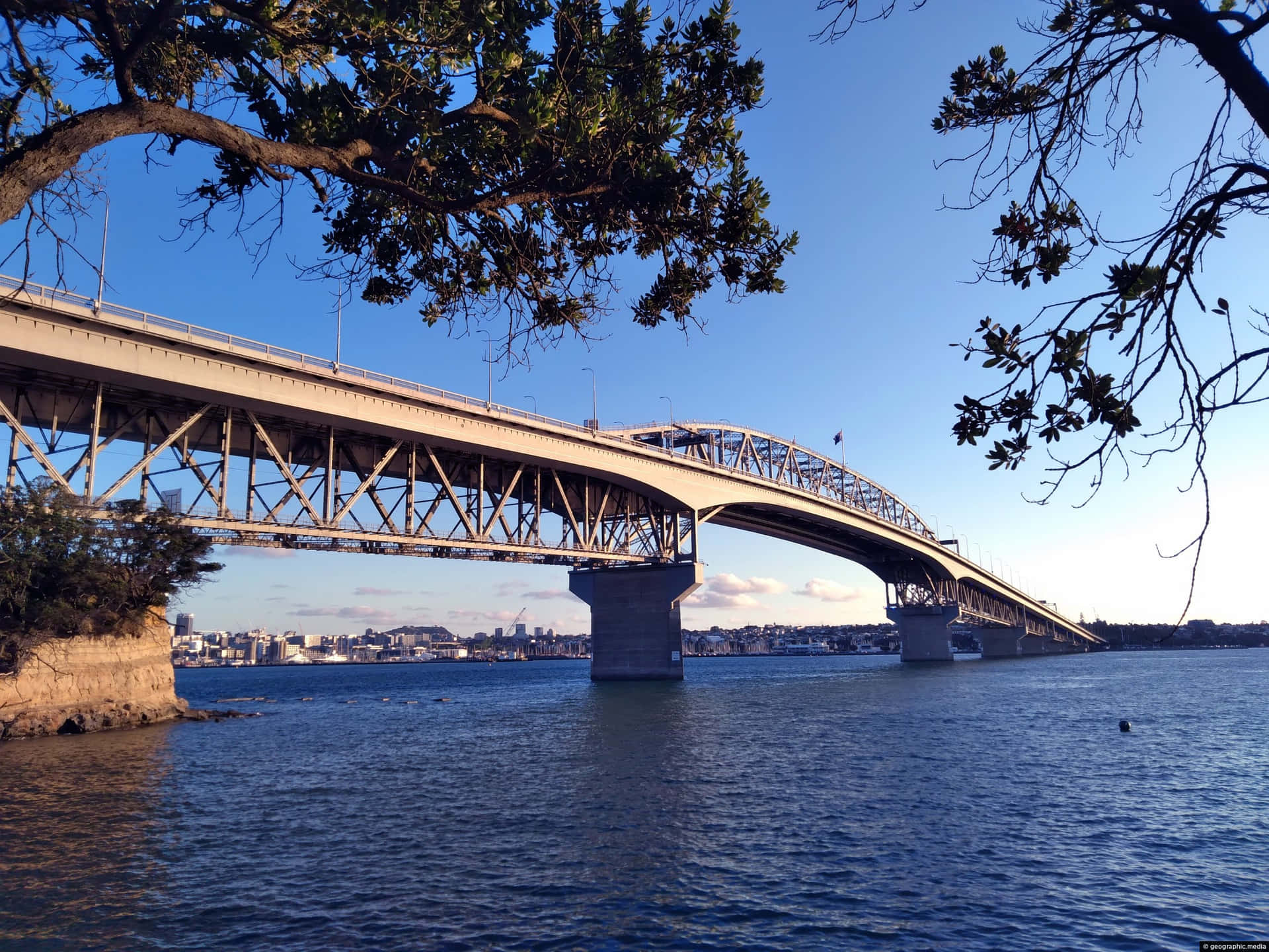 Auckland Harbour Bridge Scenic View Wallpaper