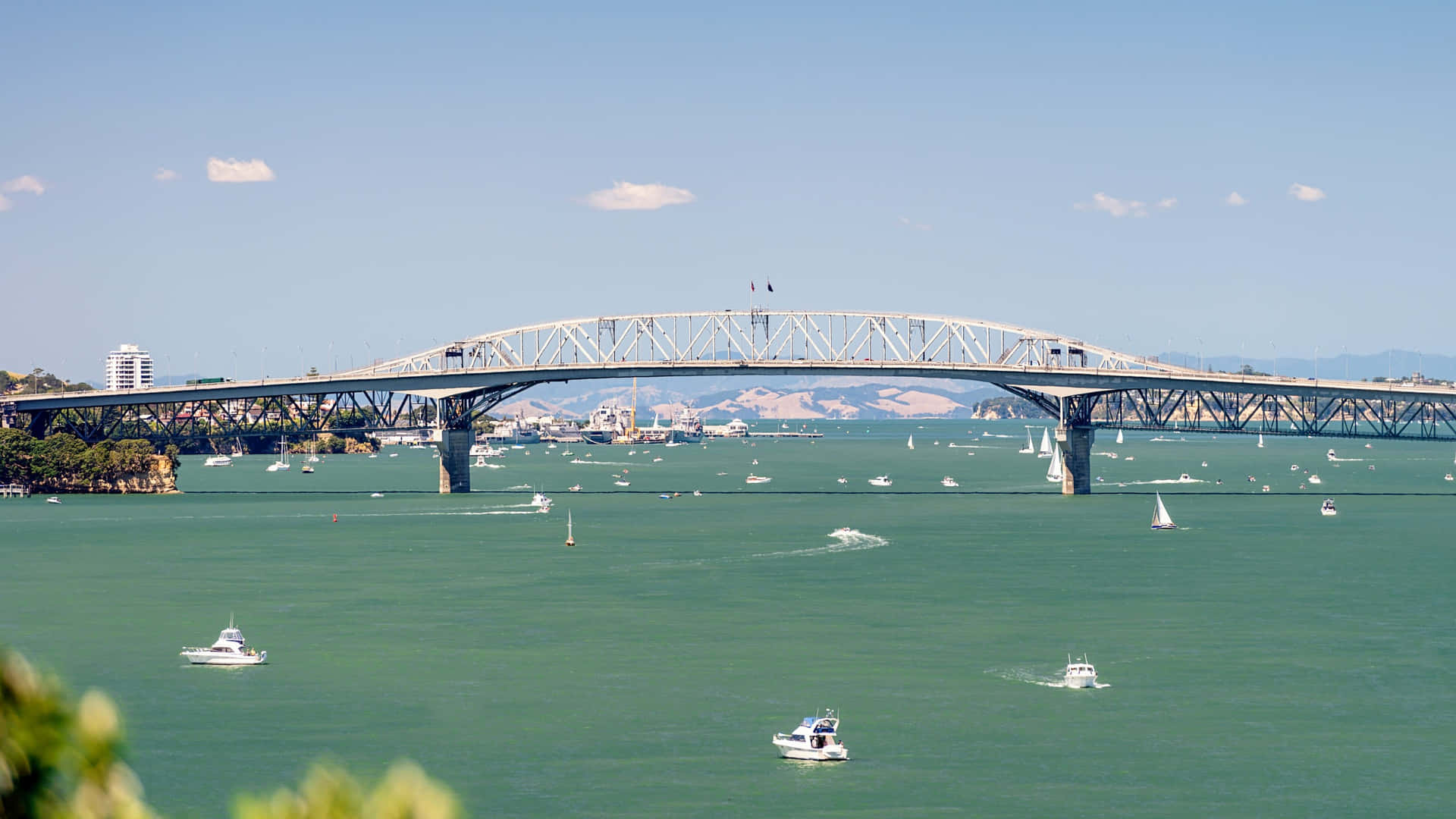Auckland Harbour Bridge Sunny Day Wallpaper