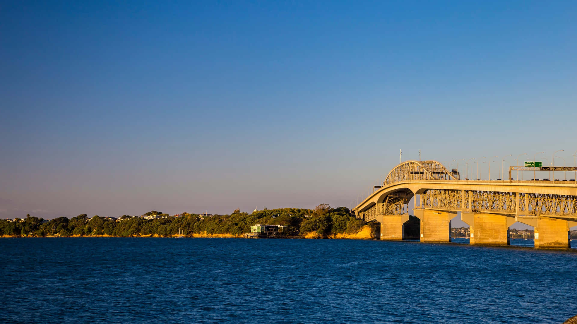 Auckland Harbour Bridgeat Sunset Wallpaper