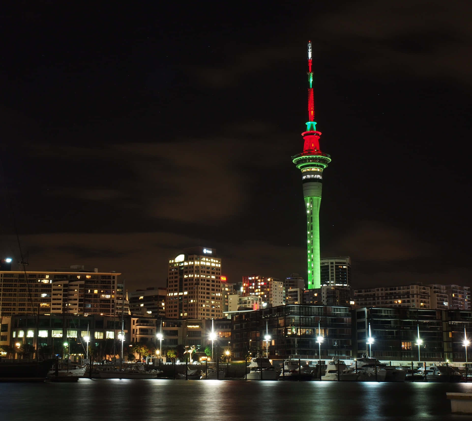 Auckland Sky Tower Night Lights Wallpaper