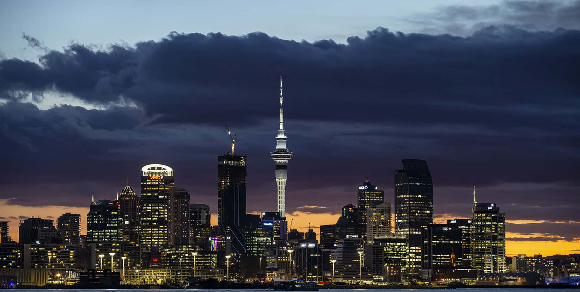 Skyline D'auckland Au Crépuscule Fond d'écran