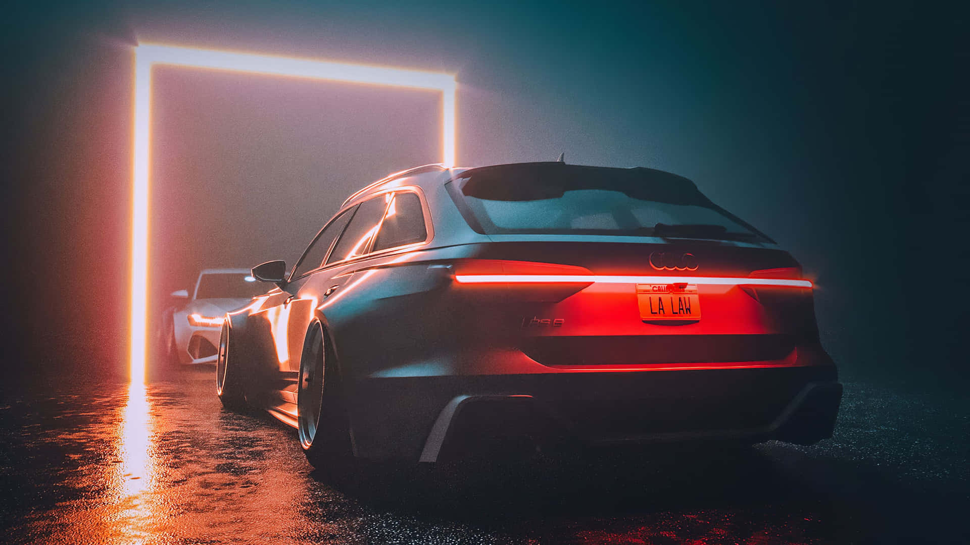 Caption: Sleek and Stylish Audi on the Road
