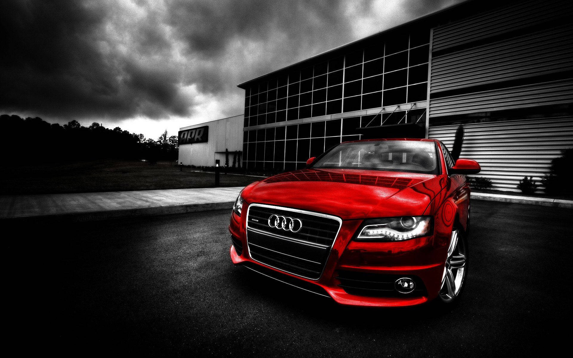Audi A4 Red Highlight Wallpaper