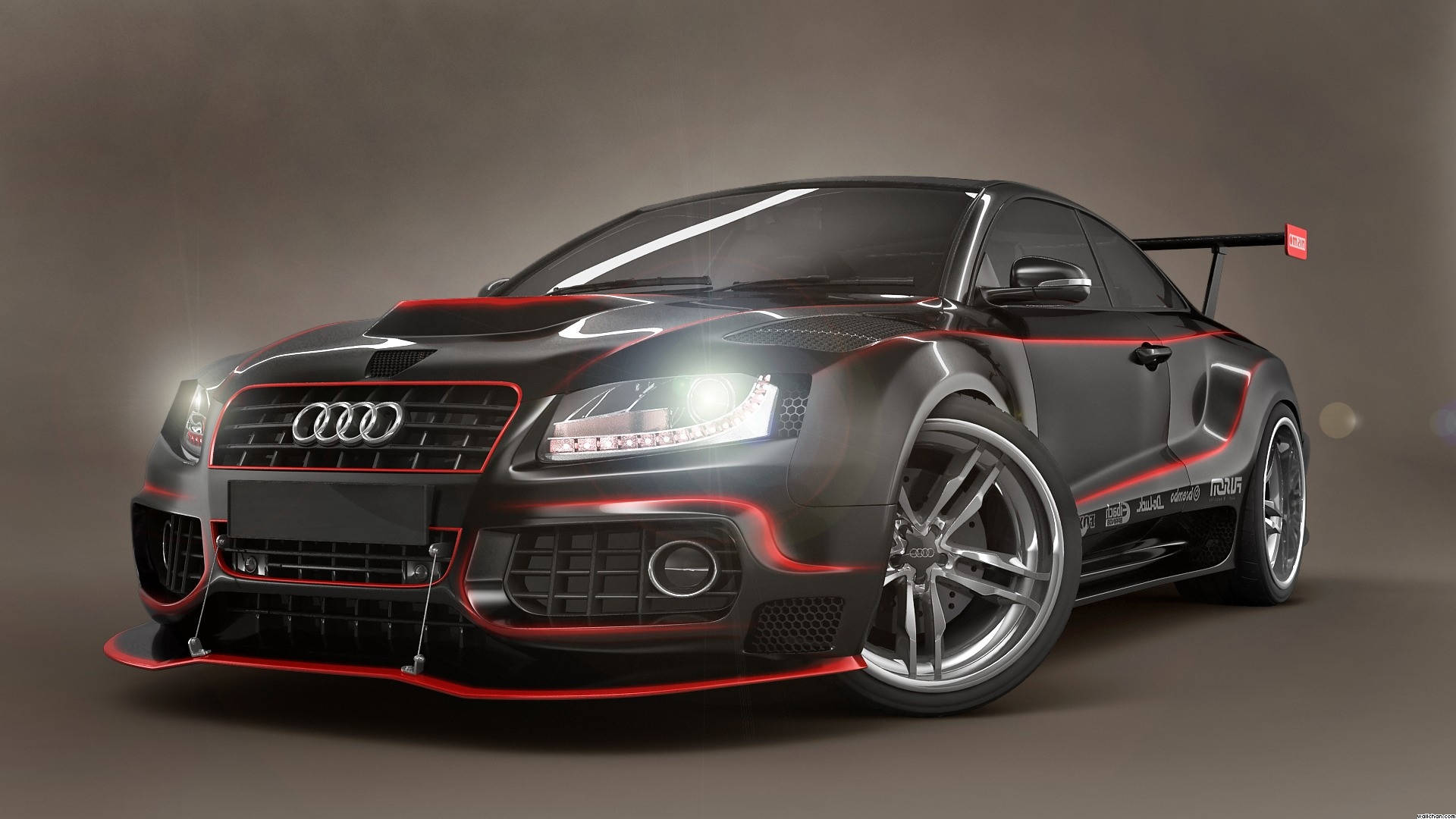 Audi Black and Red Sports Car Wallpaper
