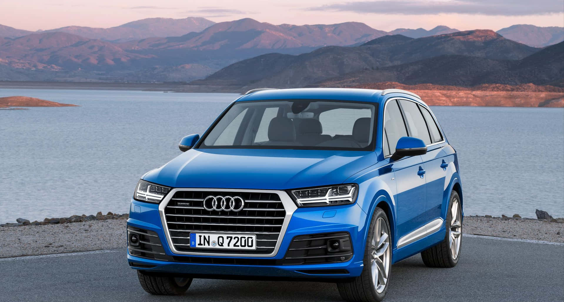 Audi Q7 Parked on a Scenic Route Wallpaper