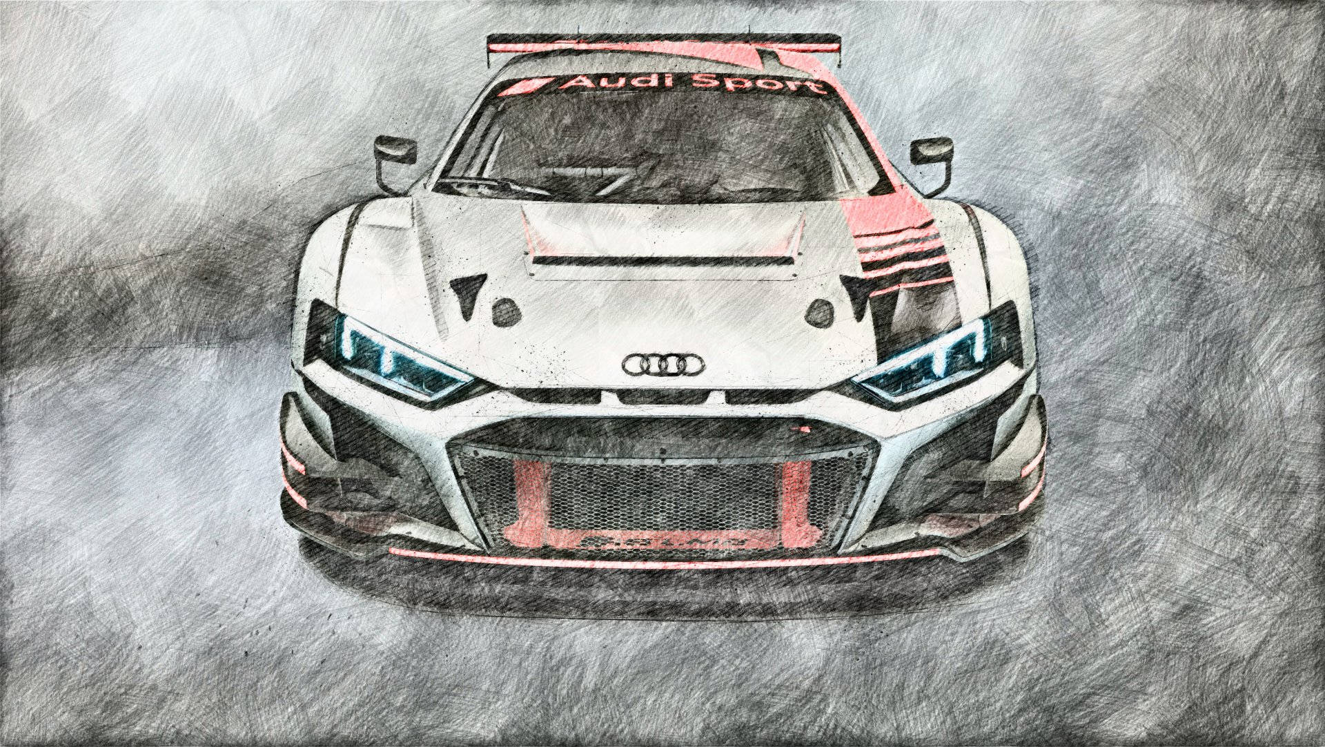 Audi R8 Sketch Art Wallpaper