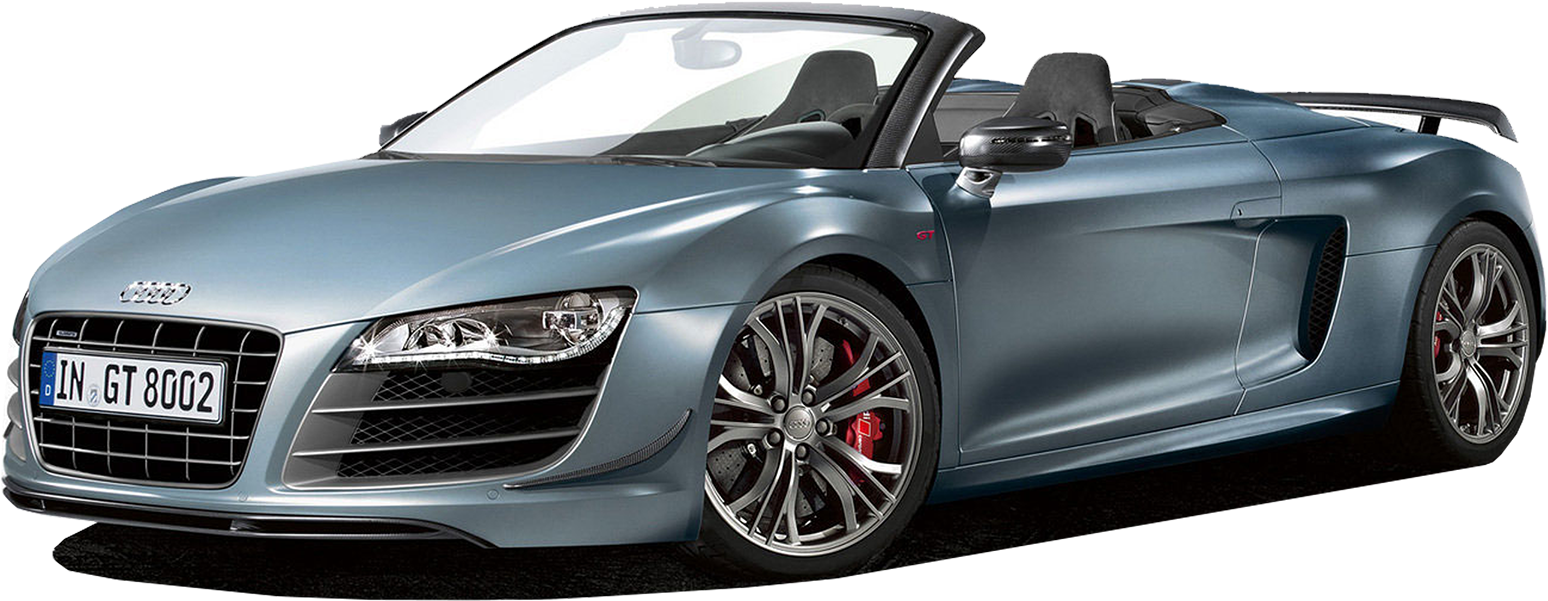 Audi R8 Spyder Convertible Side View PNG