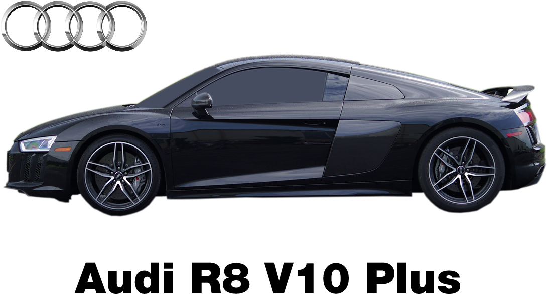 Audi R8 V10 Plus Side View PNG