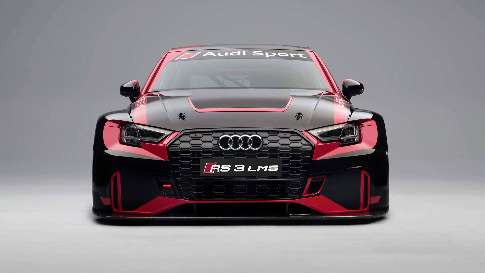 Tapet til Audi RS 3 LMS Front View: Se den nye Audi RS 3 LMS direkte foran dig. Wallpaper