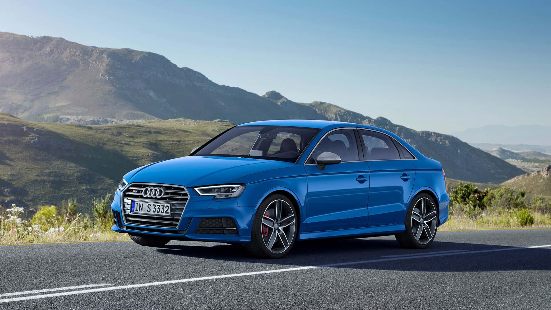 Captivating Audi S3 in Blue Wallpaper