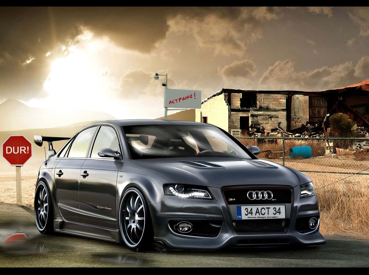 Powerful Audi S4 in motion Wallpaper