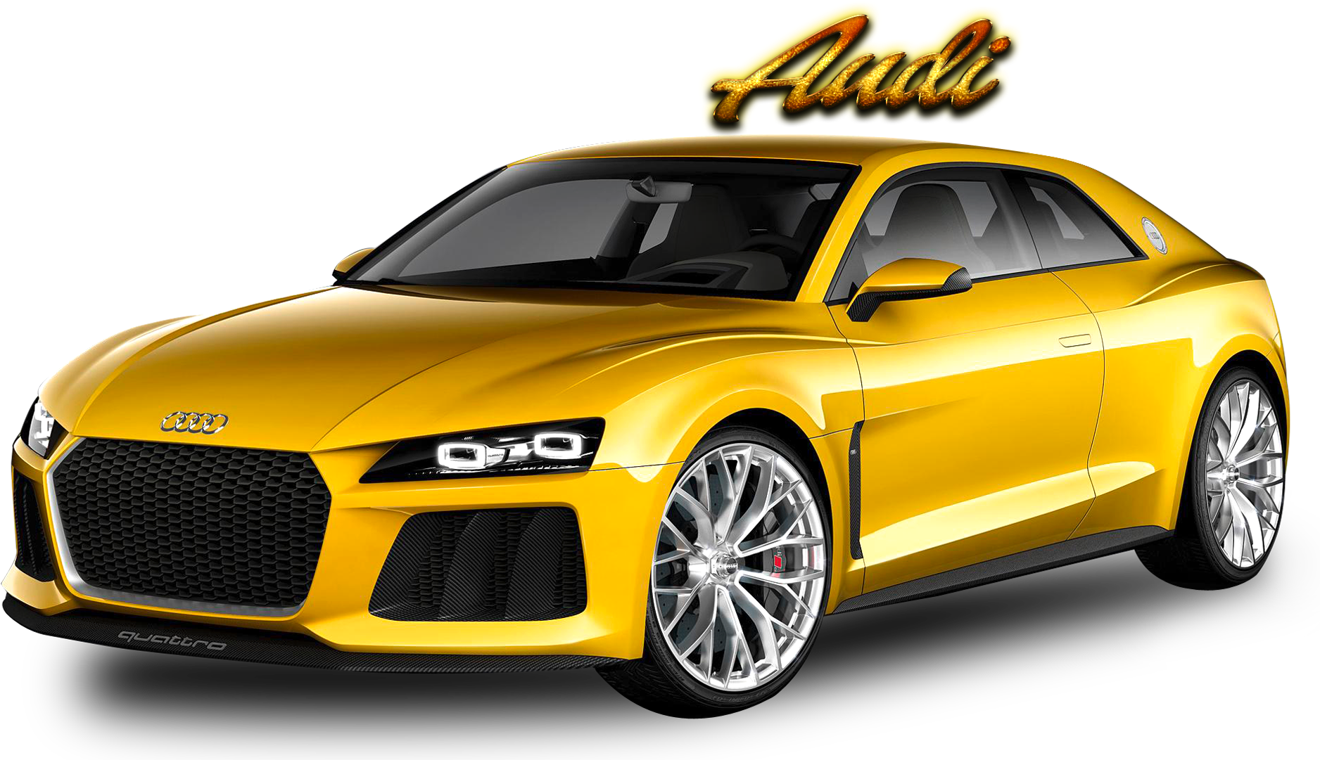 Audi Sportscar Yellow Quattro PNG