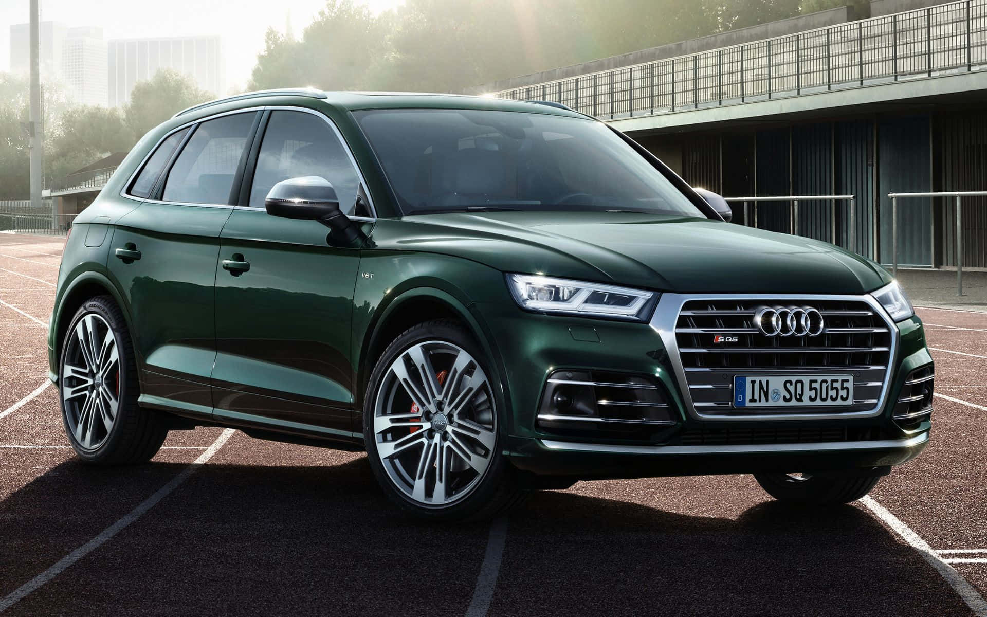 Caption: Sleek and Sophisticated Audi SQ5 on the road Wallpaper